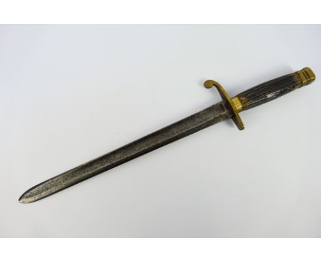 A 19th century naval dirk with 32 cm (l) single fullered blade, 46 cm overall length. [W]Note: This lot is not for sale to pe