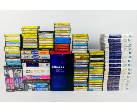 Frank Sinatra - A collection of various vintage music cassettes, a compact disc box set The Columbia Years 1943 - 1952, video