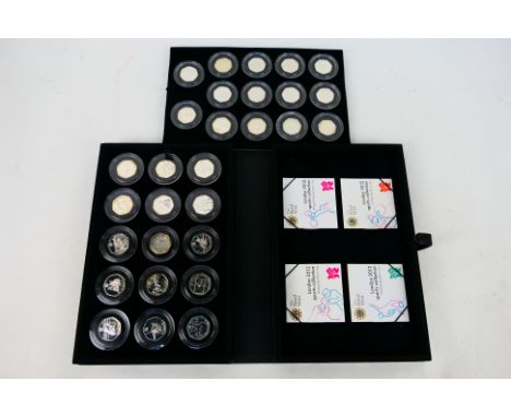 The Royal Mint London 2012 Silver 50p Sports Coin Collection, comprising twenty nine silver fifty pence coins, each depicting