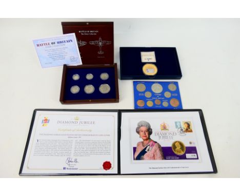 A Danbury Mint Battle Of Britain The Silver Collection comprising six silver coins minted in 1940, each coin encapsulated and