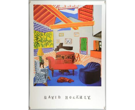 Three David Hockney Posters: A Retrospective: The Metropolitan Museam Of Art, Los Angeles, 1988 depicting the work 'Two Deckc