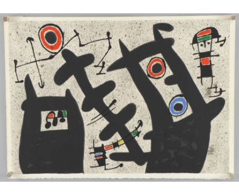 Joan Miro (1893-1983). Un Oeillet Rouge (A Red Carnation), from the book Le l‚zard aux plumes dÙor (The Lizard with Golden Fe