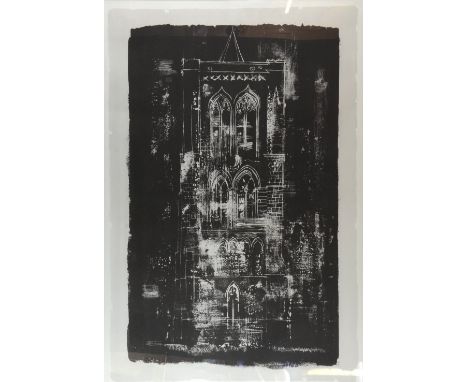 John Piper (British 1903 -1992) Print of church 61/70, signed in pencil, 96cm x 68cm, 