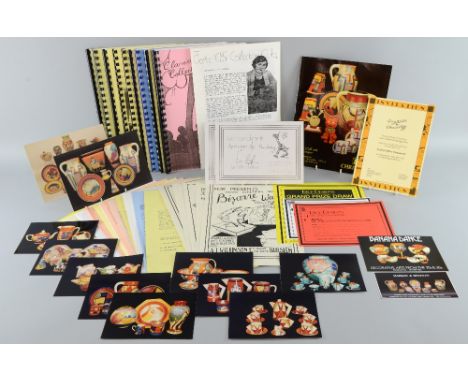 Collection of Clarice Cliff 'Bizarre' monthly news letters  mostly from the 1990's and a collection of photographs used to il