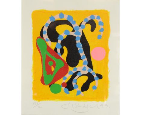 John Hoyland (1934-2011) 'The Red Boat', Limited edition screen print 1999 signed, numbered 177/300, and dated 99 in pencil b