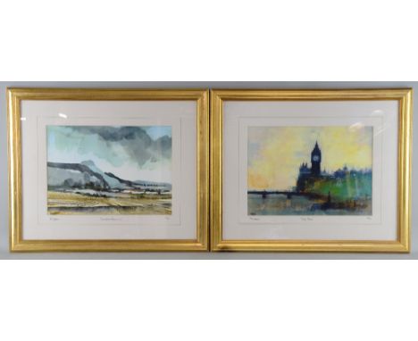 Colin Ruffell: Five limited edition landscape scenes, various mediums and all titled to include: 'South Downs' numbered 14/65