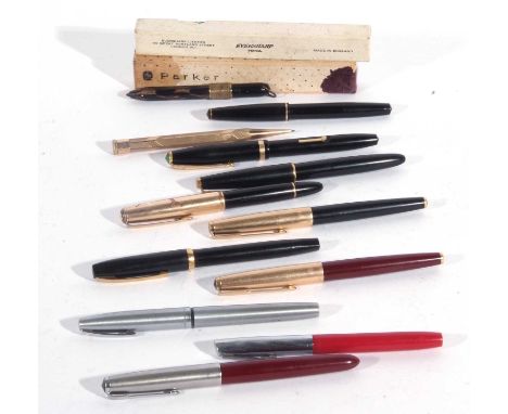 Mixed lot of vintage pens to include a Montblanc fountain pen marked 642, the nib marked J.B Montblank 585 and serial number 