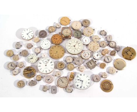 Mixed lot of wrist and pocket watch movements, parts and glasses, makes include Rotary, Vertex and Astral, (all a/f)