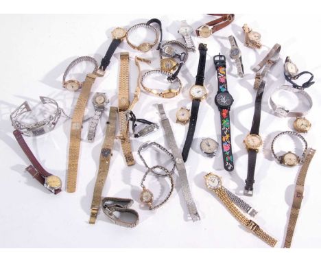 A mixed lot of various wrist watches including makes such as Accurist, Rotary and Ingersoll (a/f)