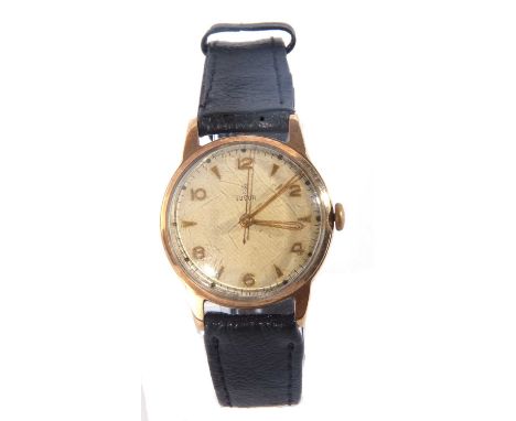 Vintage 9 carat gold gents Tudor wrist watch. The watch has a crown wound 15 jewel movement which is stamped "Tudor", hallmar