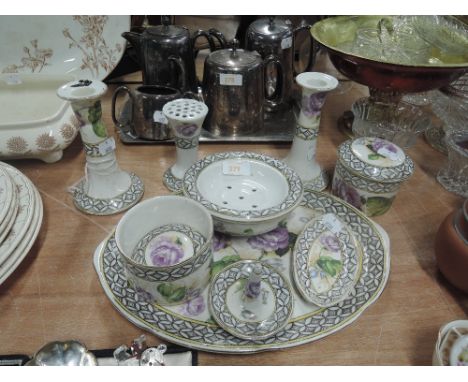A ceramic dressing table set with printed design