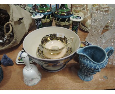 A selection of ceramics including Paragon tea cup and saucer and Poole fruit bowl