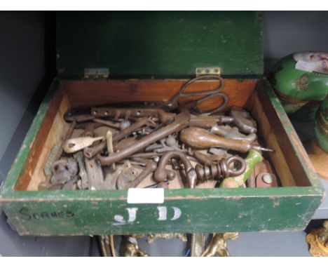 A selection of tinkers engineers and similar tools including bull ring