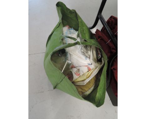 A large selection of vintage table linen, tea cloths, crotchet throw, cushion and other odds and ends, 