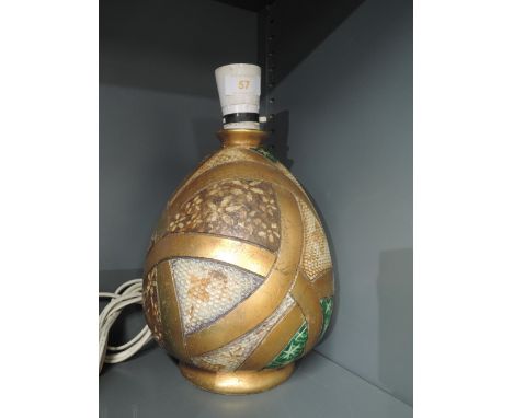 An abstract style 70's printed light or lamp base