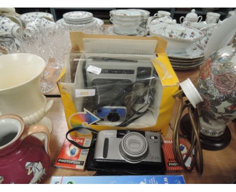A selection of cameras and photography equipment including Kodak EK2 Polaroid camera