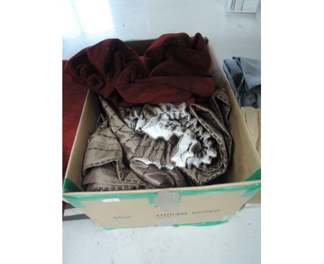 A selection of vintage St Michaels red velvet curtains..