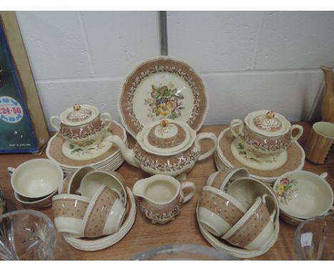 A vintage part dinner service by Ridgways in the Plymouth pattern