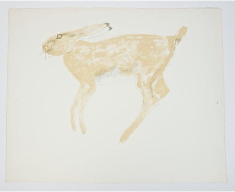 *Dame Elisabeth Frink (1930 - 1993), lithograph - 'Hare', from the Wild Animals series, unsigned, 51cm x 64cm, unframed