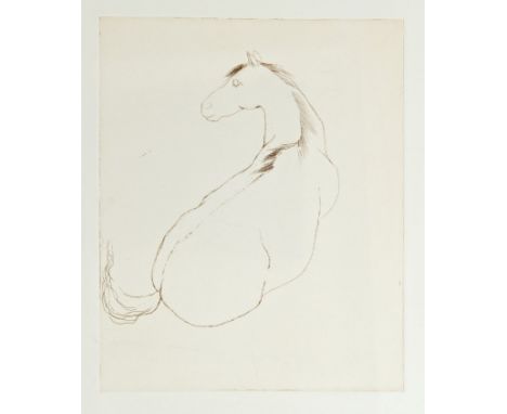 *Dame Elisabeth Frink (1930 - 1993), etching - seated horse, 24cm x 20cm (plate), unframed   CONDITION REPORT  Not signed or 