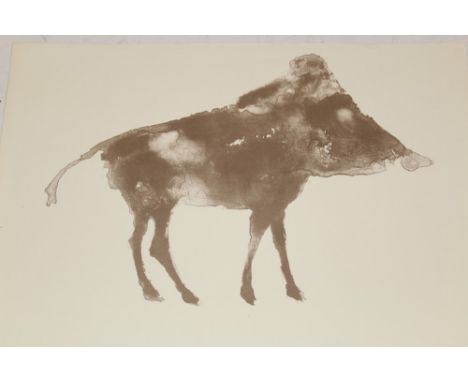 Dame Elisabeth Frink (1930 - 1993), lithograph - 'Boar', from the Wild Animals series, unsigned, 51cm x 64cm, unframed, toget
