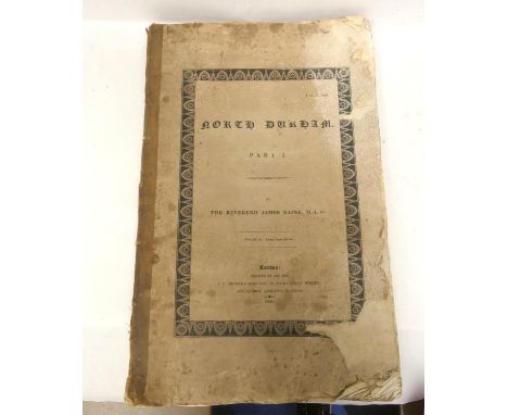 RAINE JAMES.&nbsp;&nbsp;North Durham, Part 1. Eng. plates &amp; text vignettes. Folio. Orig. wrappers, poor cond. 1830.