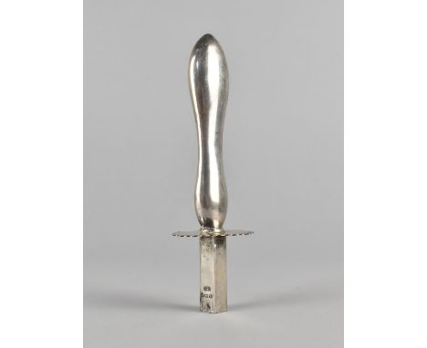 A Silver Handle for Holding Wax Sticks for Melting Seals, Birmingham Hallmark, 1915 by L&amp;S 