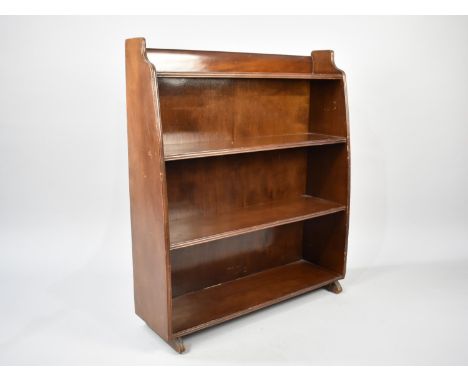 A Mid 20th Century Walnut Four Shelf Open Waterfall Bookcase by Remploy 76cms Wide and 88.5cms HIgh 