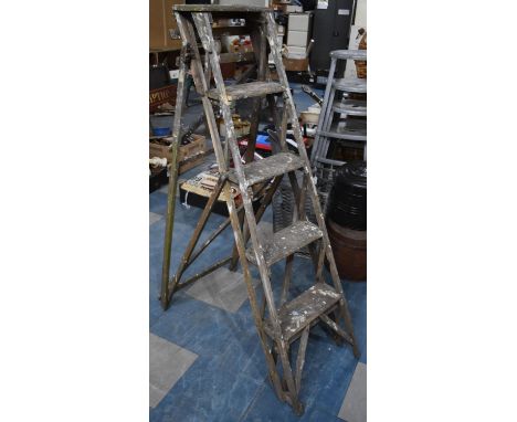 A Vintage 'Hatherley' Wooden Step Ladder 