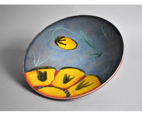 A Poole Delphis Shallow Bowl, Wild Poppy Pattern, 27cm 
