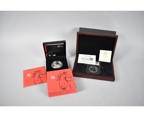 A 2014 UK 1oz (One Ounce) Silver Proof Coin, The Shengxiao Collection, Year of The Horse together with a 2014 1oz (One Ounce)