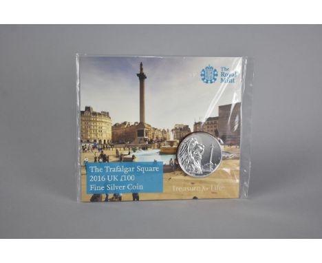 A Royal Mint Trafalgar Square 2016 Uk £100 (One Hundred Pounds) Fine Silver Coin 
