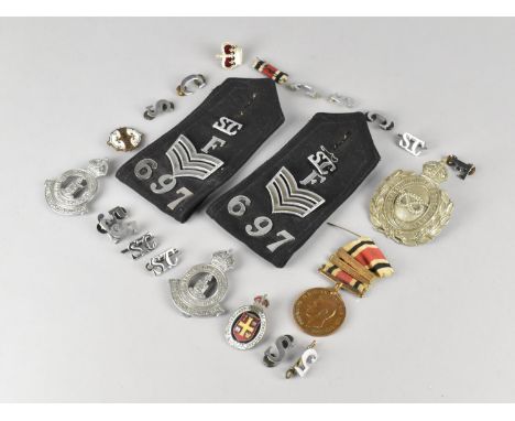 A Collection of Various Police Badges, 'Services in the Special Constabulary' Medal with Long Service Bars, Epaulettes Etc 