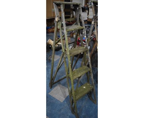 A Vintage 'Hatherley' Wooden Step Ladder (Some Condition Issues) 