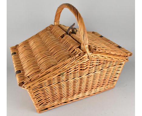 A Wicker Picnic Hamper, with Contents, 52cm wide 