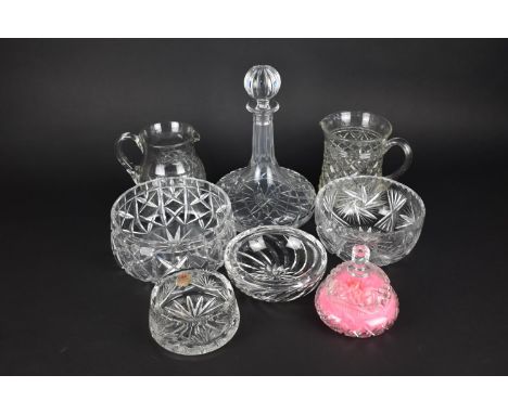A Collection of Various Cut Glass to Comprise Decanter, Bowls, Jugs etc 