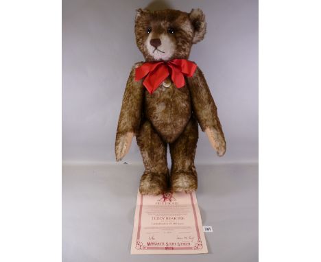 A STEIFF 'BUTTON IN EAR' TEDDY BEAR, 1990/91 'Happy Anniversary' replica of the 1926 bear, limited edition (4771/5000), in or