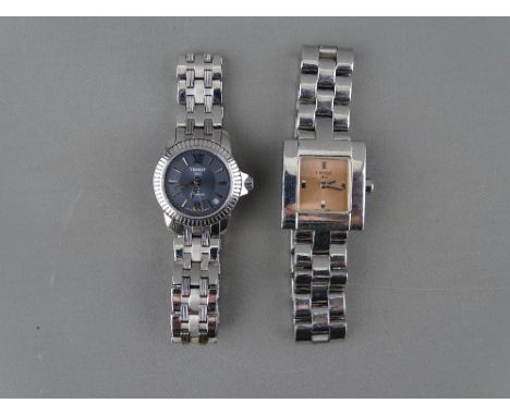TWO LADY'S WRISTWATCHES - a Tissot Ballade circular dial stainless steel wristwatch with incorporated bracelet and a stainles