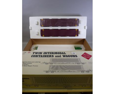 ARISTO BACHMANN gauge I twin intermodal containers and wagons, set in original box and packaging, appears unused with three b