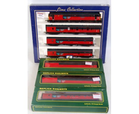 A Lima 149784 Rail Express Systems train pack containing class 47 Co-Co diesel locomotive No. 47747 'Res Publica', and 3 parc