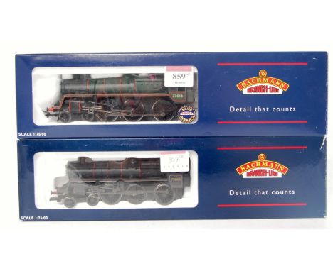 Two Bachmann 4-6-0 Locomotives and Tenders to include 32-504 Class 5MT 73014 BR Green, and 31-108 Class 4MT 75063 BR Lined Bl