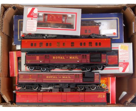 Mixed lot of Post Office rolling stock including 5 boxed Lima red parcels vans (G-BG), 2 Hornby LMS TPO vans (G), 4 other ite