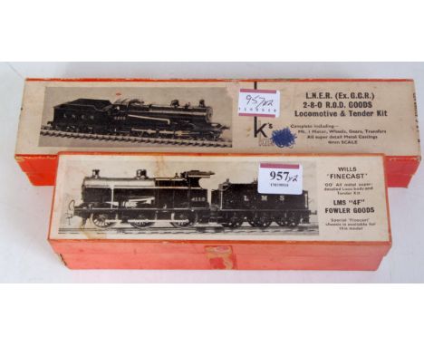2 completed Wills Finecast locomotives, minor work required to enhance LMS Fowler 0-6-0 goods engine requires numbering and e