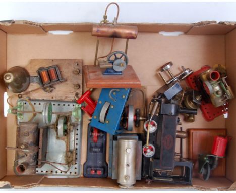 A large fruit tray assorted steam engines and similar for restoration to include Mamod 0-4-0 locomotive, black livery, Mamod 