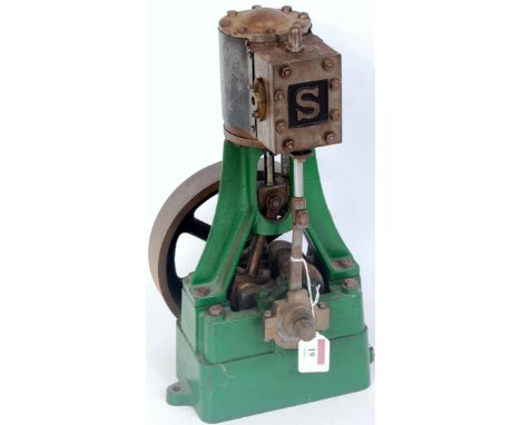 Stuart, No. 5A vertical steam engine, 7.5 engine flywheel (6 spoke), 2.25 inch bore x 2 inch stroke, no reversing gear 