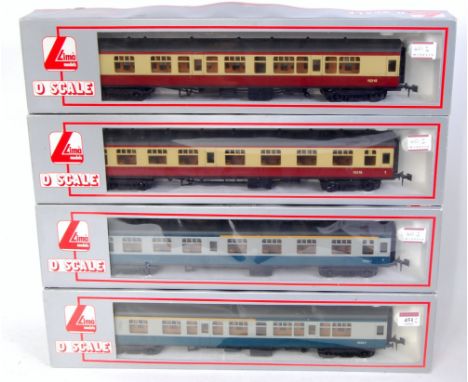 4x Lima BR Mk1 corridor coaches including 2x BR blue composites and 2x crimson & cream composites, all (VG-BVG)