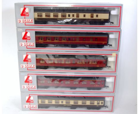 5x Lima Mk1 corridor coaches including 2x LMS maroon composites and a brake end, with GWR brown & cream composite and a brake