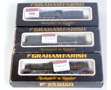 Farish N gauge No. 1207 class 4P Somerset & Dorset blue engine and tender (G-BG) sold together with Nos. 1404 and 1409 GWR gr