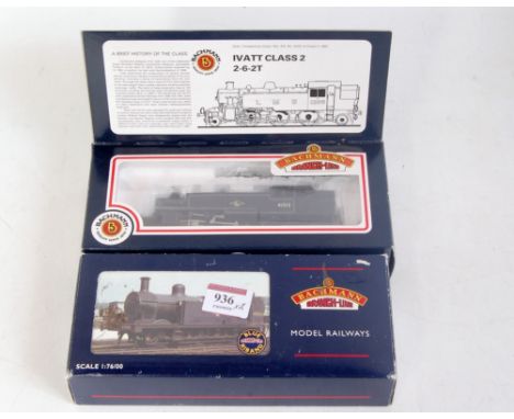 Bachmann 31-452 Ivatt 2-6-2 tank engine BR black No. 413B (NM-BNM) sold with 32-228 BR black 0-6-0 Jinty tank engine No. 4726