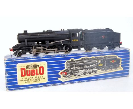 A Hornby Dublo LT25 class 8F 3-rail engine and tender No. 48158, a few minor chips to paintwork (G-BG)